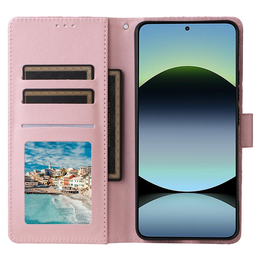 Для Xiaomi Redmi Note 14 4G (164,84мм) Чехол Лакированный Мраморный Узор Кожаный Чехол для Телефона