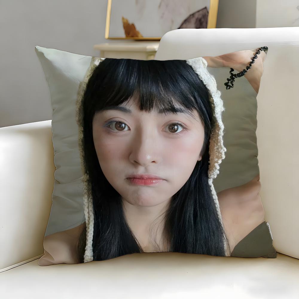 celebrity star Shen Yue Cushion Cover Soft EasyWash Pillow Case Versatile for Couch Bed Travel and Office