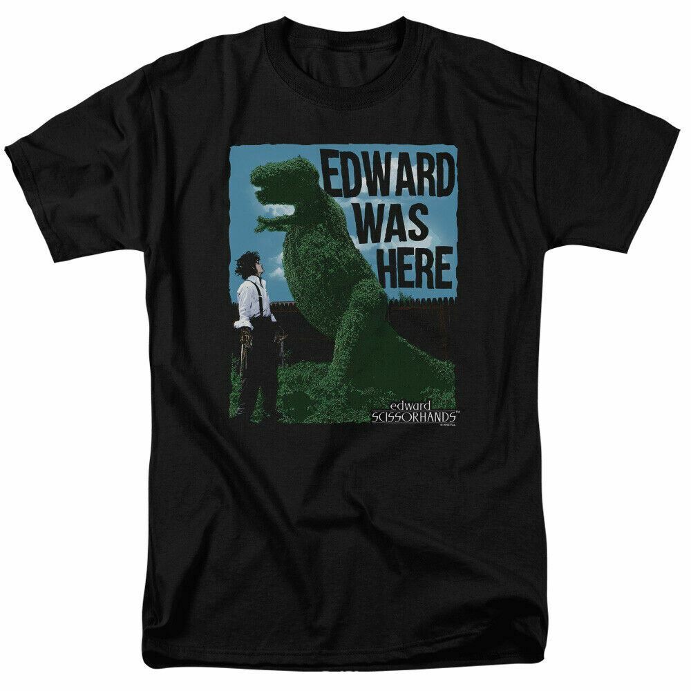 Edward Scissorhands Edward Was Her T-shirt Mens Licensed Classic Movie Tee Black