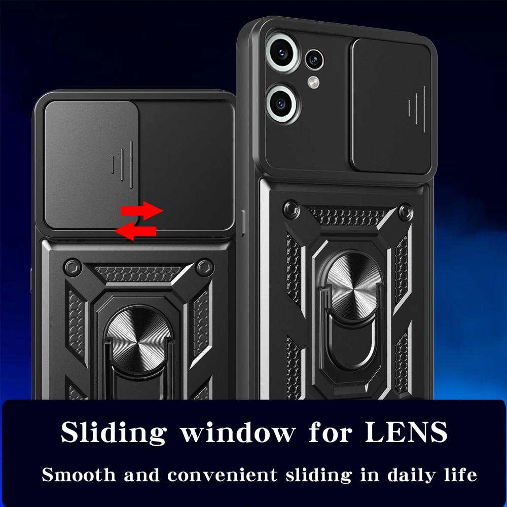 Armor Funda для Nothing CMF Phone 2 Pro Чехол Сдвижная Защита Камеры Кольцо-Подставка Противоударная Задняя Крышка Capa