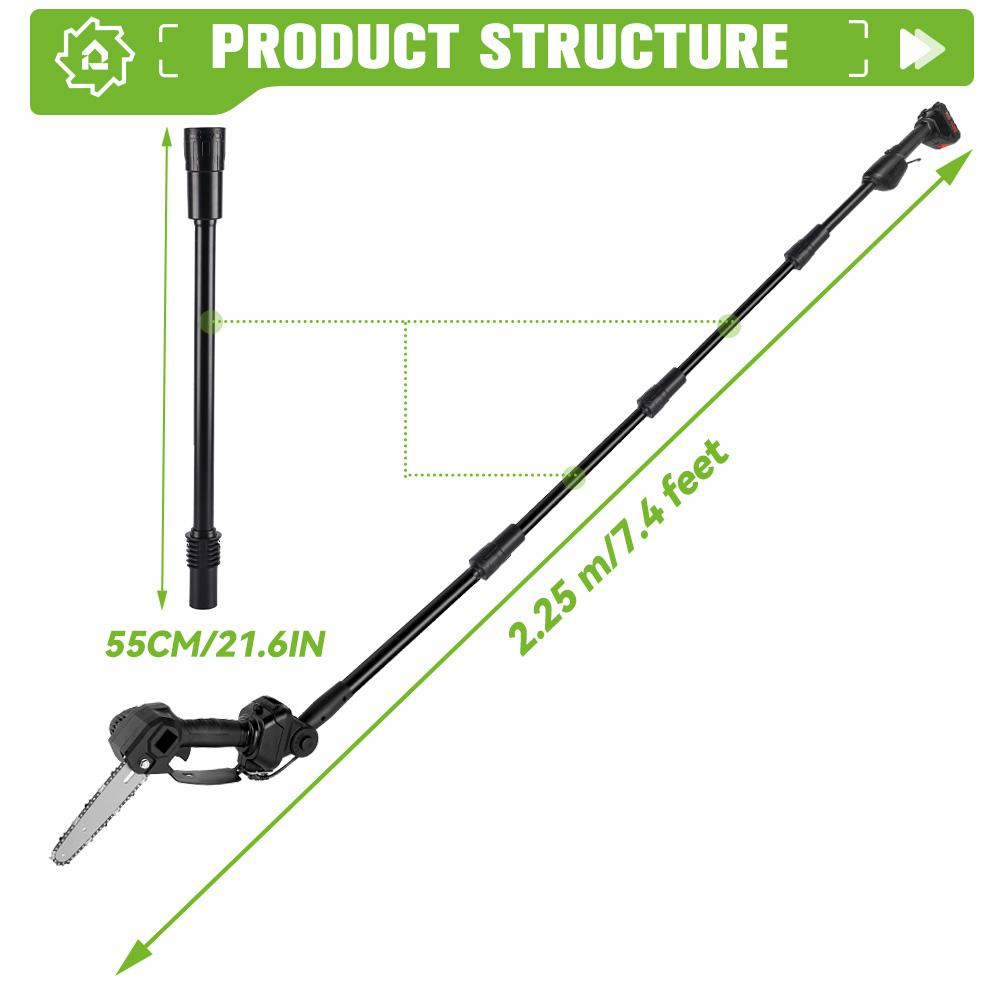 3500 Вт 2,25 м аккумуляторная электрическая высокая пила для веток телескопическая цепная пила секатор домашний садовый инструмент для обрезки для Makita 18 В аккумулятор
