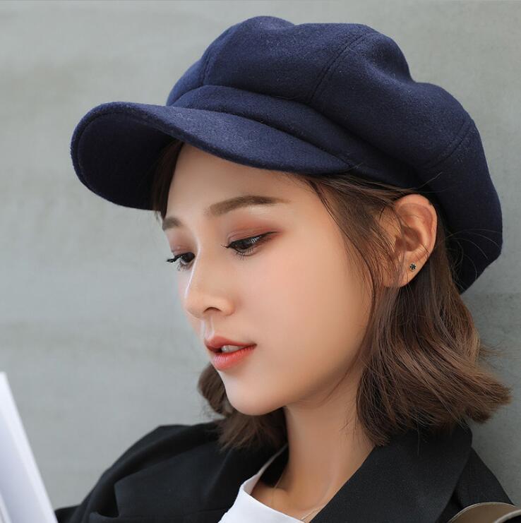 Vintage Style Wool Beret Hat For Women With Sun Protection For Autumn Winter Fashion