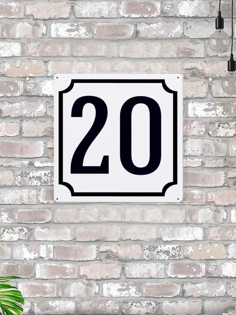 Классический металлический знак с номером дома 7, 20x20 см, для наружной дверной таблички