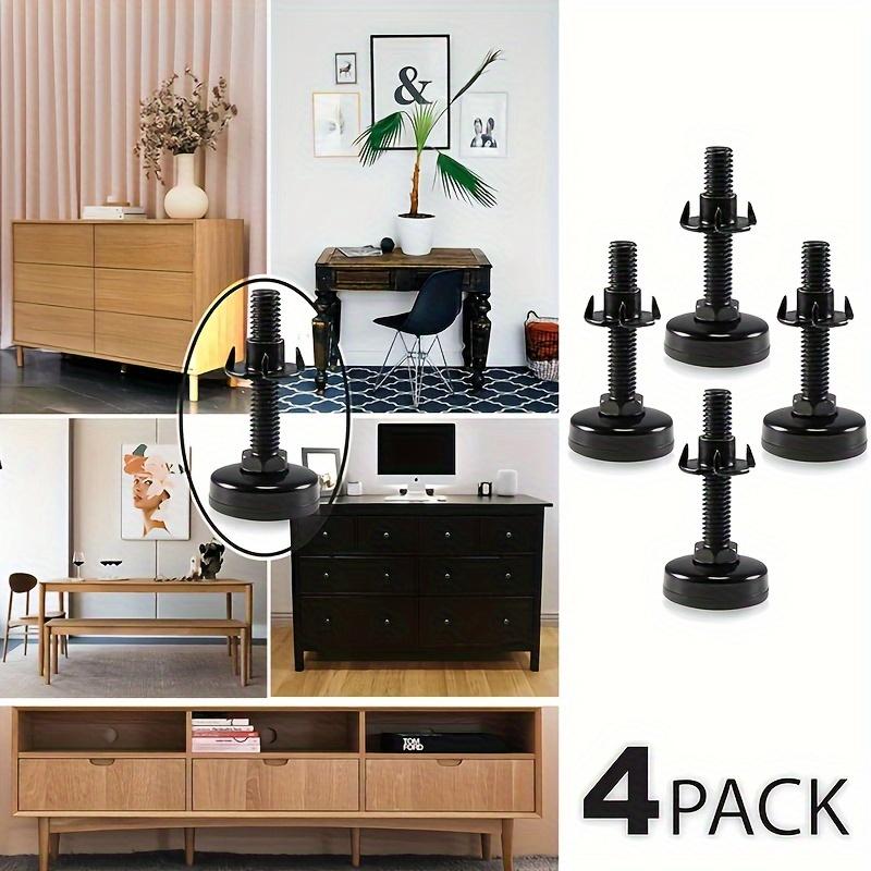 4 шт. регулируемых выравнивающих ножек, выравнивающие ножки для мебели, ножки для стола, прочные выравнивающие ножки для шкафов, диванов, набор гаек с Т-образной резьбой, большое основание черного цвета