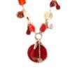 [E5753] - Designer Necklace 'Memories of the Past' Red Silver