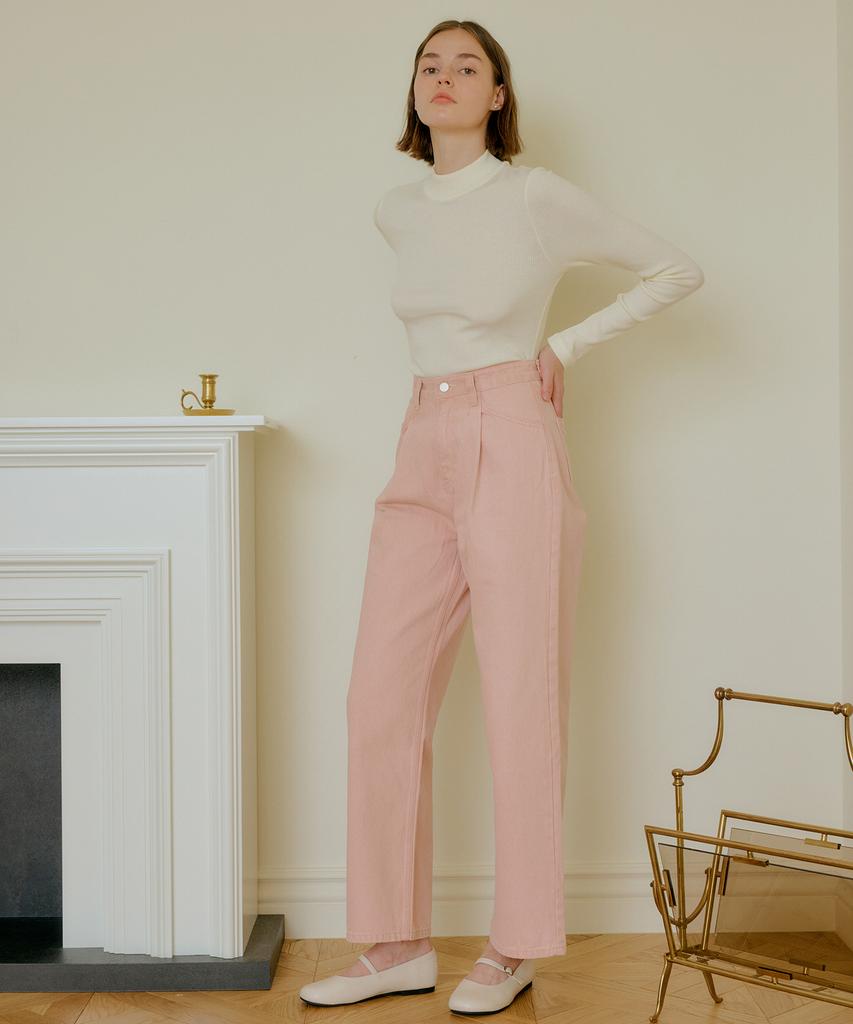 YUPPE Tucked Cotton Pants_Pink