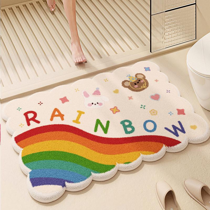 Imitation cashmere bathroom floor mat toilet toilet toilet door mat