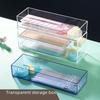 Японский прозрачный складной пластиковый ящик для хранения канцелярских принадлежностей и всякой всячины