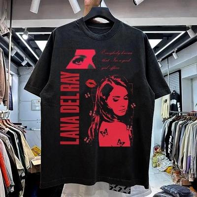 Редкая Базовая Черная Классическая Унисекс Футболка Lana Del Ray 90-х Плотный Хлопок S-5XL