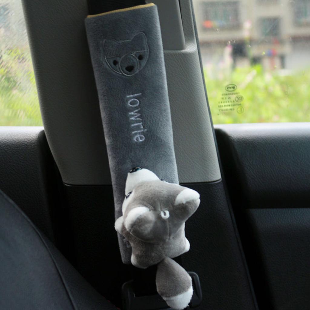 23cm Cute Cartoon Car Seat Belt Shoulder Pad Soft Plush Safety Belt Cushion Cover for Auto