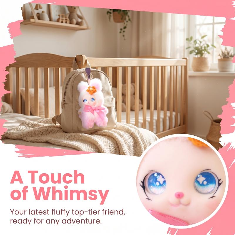 15cm Cute Animal Plush Keychain with Vinyl Doll for Backpack School Bag Pendant Soft Ornament for Child