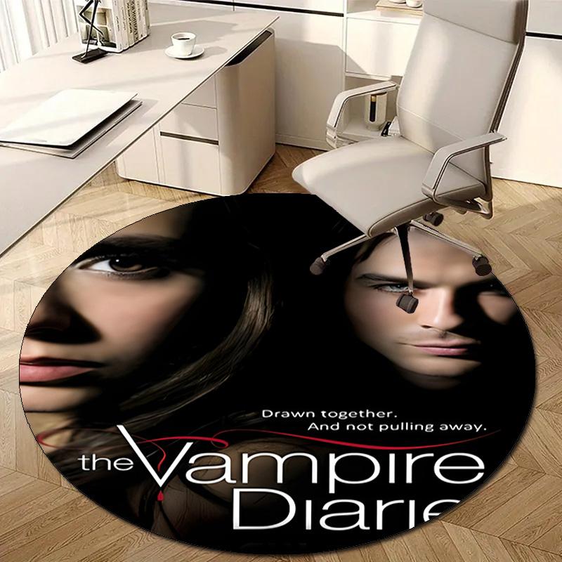 1pc The Vampire Diaries1 Design Printed Area Round Carpet for Bedroom Living Room Home Decor Rugs Mat Non Slip Mat Rug for Bedside