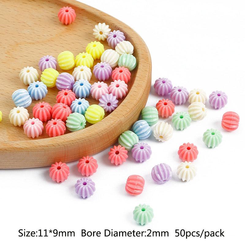 DIY Crafts Earrings Flower NEW Loose Beads Acrylic Pumpkin Shell Colorful Pendant For Jewelry Making 30g Accessories Necklace Bracelet