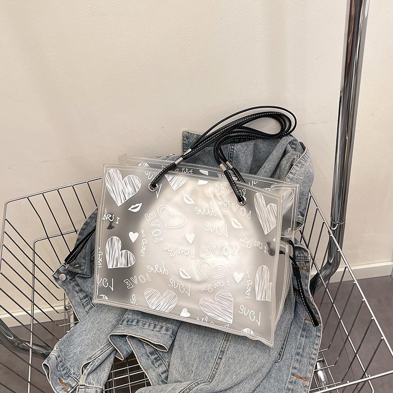Летняя популярная большая сумка-тоут женская новая модная сумка-желе с граффити на плечо сумка для мамы и ребенка