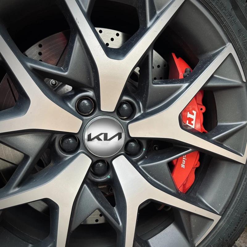 QZGF3 4pcs 3D 56mm Car emblem Wheel hub Center Cap Badge covers sticker Decals Styling accessories For KIA EV6 Sorento Niro Stinger