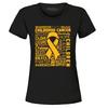 Child Cancer Gold Ribbon Word Cloud Women's T-Shirt Breast Cancer Shirts