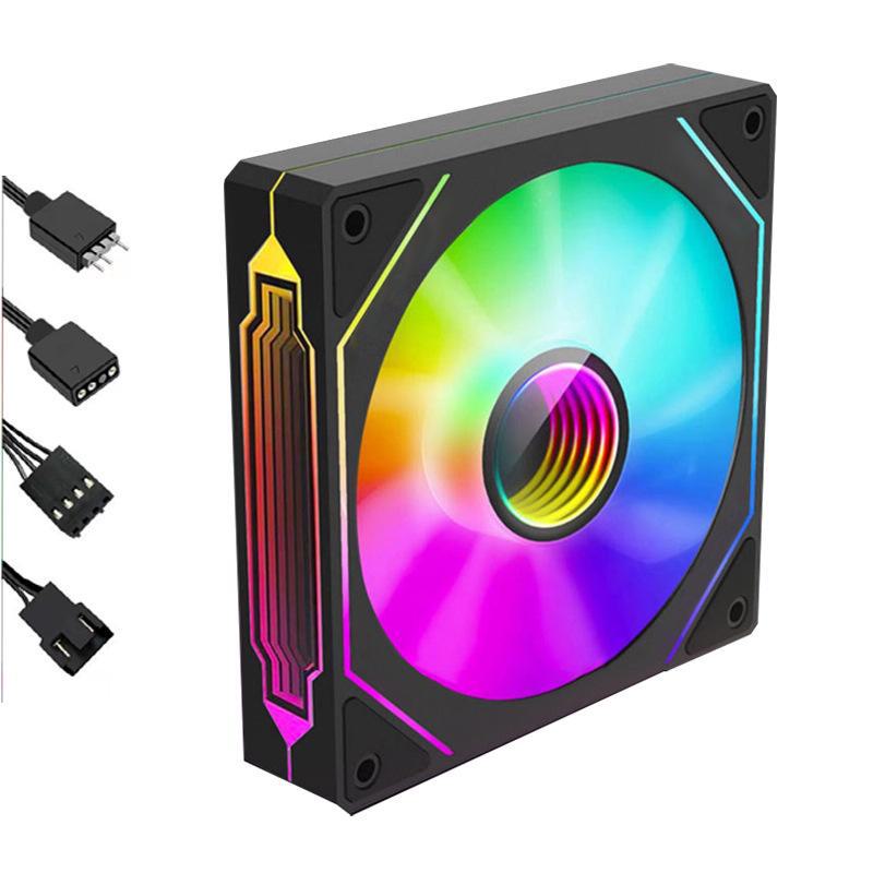 Бесшумный вентилятор охлаждения Prism 4Pro ARGB 12 см белого цвета с синхронным управлением температурой для настольных компьютеров