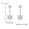 Sparking Snowflake Earrings Crystal Christmas Earrings Fashion Zircon Earrings  Women Gift