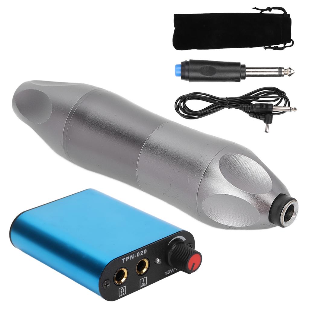 Комплект для татуировки с блоком питания, беспроводной педалью, регулируемым мотором, ручка для татуировки для начинающих