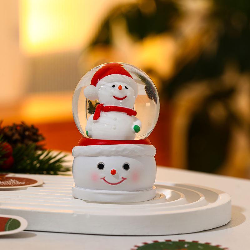 Christmas Light-Up Resin Glass Ball Snow Globe Ornament