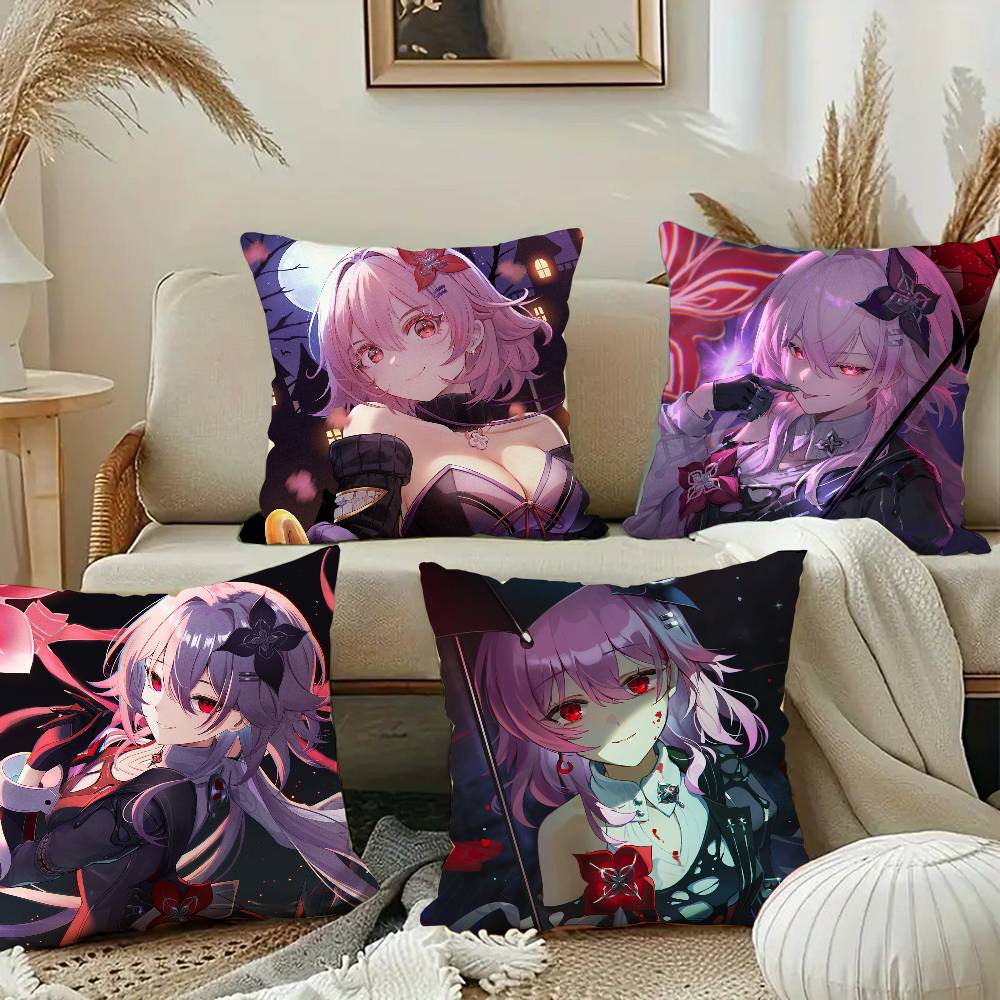 Evernight Милая девушка Чехол для подушки Honkai Star Rail Квадратная подушка Спальня Диван Досуг Комфортная подушка Автомобиль Украшение для дома