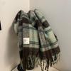 Korean-Style Plaid Cashmere-Inspired Scarf: Warm, Versatile Winter Shawl for Women