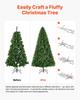 Christmas Tree, 2.2m Artificial Xmas Tree, Full Holiday Decor Trees with 1346 Branch Tips & Sturdy Metal Base for Home Party Office Decoration