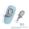 2 Pieces 3D Silver Nail Art Jewelry Japanese Nail Decoration High Quality Zircon Crystal Manicure Zircon Diamond Amulet