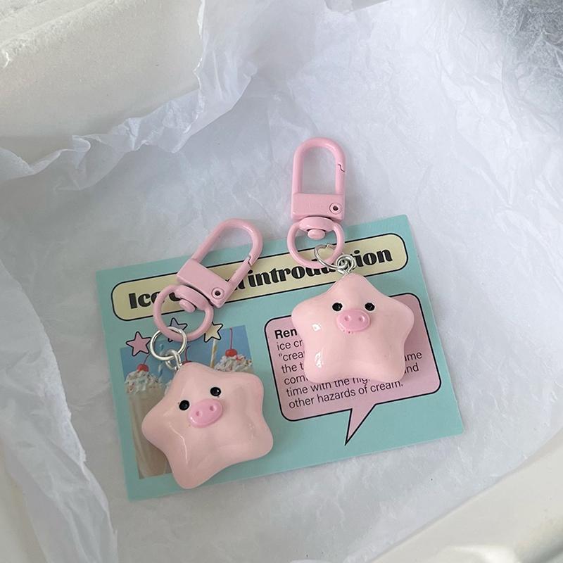 1 шт. милый брелок для ключей в виде звезды свиньи, мультяшная розовая кукла-свинка, кулон, брелок для рюкзака, подвески, украшения для автомобиля, сумка, аксессуары