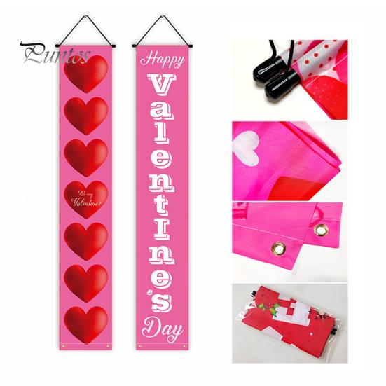 С Днем Святого Валентина, дверной висящий куплет, гирлянда с сердечком и сердечком, украшение для вечеринки, баннер для улицы и помещения