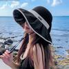 Летняя женская виниловая шляпа-ведро для улицы, солнцезащитная соломенная шляпа с открытым верхом, можно завязать хвост, легко хранить, шляпа от солнца