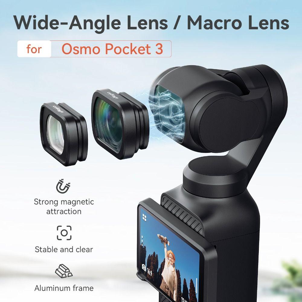 Magnetic Macro Lens Optical Glass Camera Lens for DJI Osmo Pocket 3 Action Camera Accessories