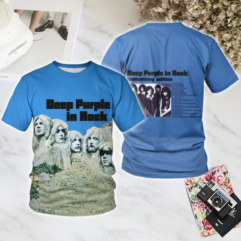 Популярная футболка с 3D-печатью группы Хэви-рок Метал Deep Purple для мужчин/женщин, футболка с коротким рукавом, летняя мода, Хип-хоп Y2k Топы