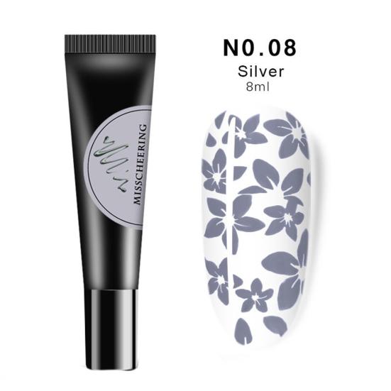 Штамповочная печать Окрашенный гель-шаблон Полуперманентный замачиваемый лак для ногтей