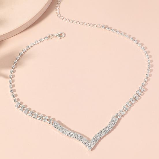 1 компл. женское ожерелье, серьги с кисточками и стразами, ювелирные изделия, изысканный элегантный комплект ювелирных изделий для повседневного ношения