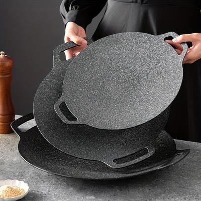 1 шт. Чугунный гриль тепанъяки и сковорода с антипригарным покрытием, Портативная уличная пластина для барбекю, Легко чистить для кемпинга, пикников, барбекю на заднем дворе, приготовления на открытом воздухе