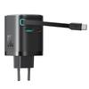 Ładowarka GaN Joyroom JR-TCL02 65W USB-A USB-C z wbudowanym kablem USB-C - czarna