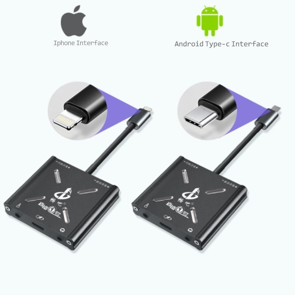 Аудиоадаптер Vogek для смартфона, многофункциональная 8-контактная живая звуковая карта, HD звук, наушники, микрофон, зарядный преобразователь для Iphone