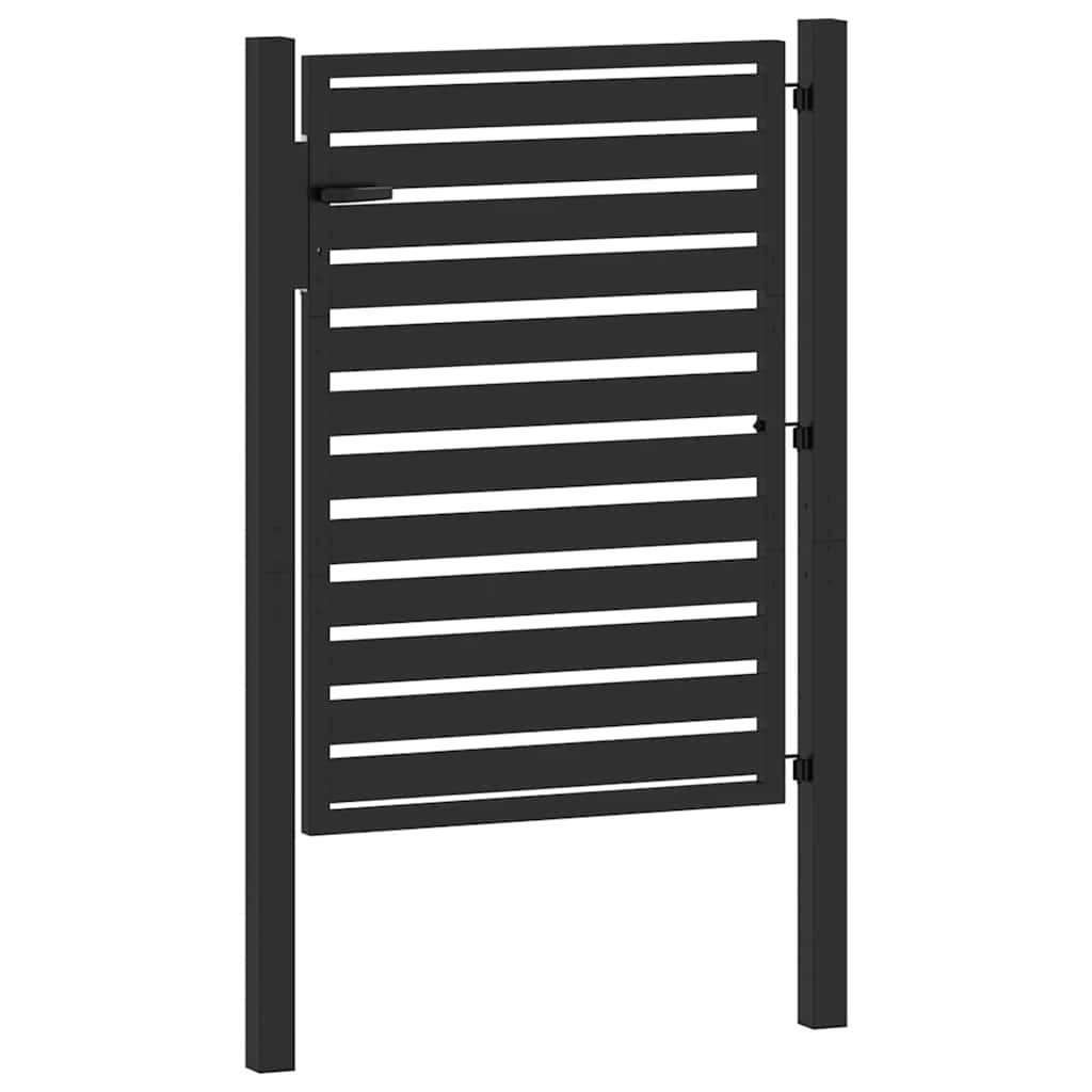 Garden Gate Lockable Black 100 x 120 cm Aluminum