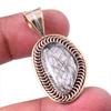 Natural Black Rutile 925 Solid Sterling Silver TwoTone Gift Pendant 1.50" T4f18