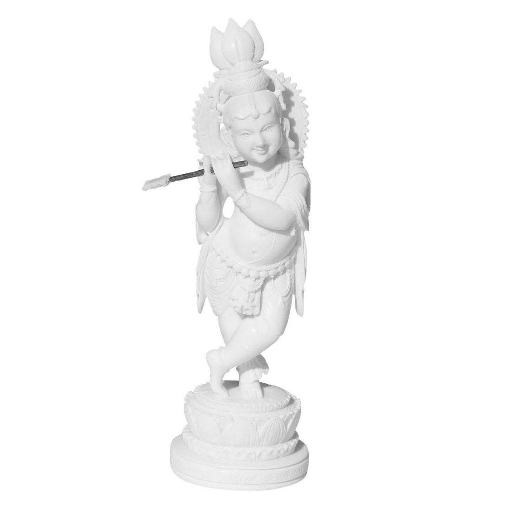 Смола Резная Кришна Играющий на Флейте 8 Дюймов