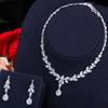T0144 Bride, Sparkling Zircon Necklace Earrings Two-Piece Set Exquisite Wedding Dinner Trend Accessories