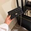 Маленькая квадратная сумка Классическая универсальная черная сумка для мобильного телефона Женский кошелек Сумка через плечо Ромбовидная сумка на цепочке