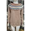 Women's Round Neck Color Blocked Loose and Fashionable Pullover Knitted Sweater for Autumn and Winter