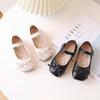 2024 Весна и осень Новый корейский стиль Милые девушки черные кожаные туфли детская мода квадратный носок мягкие простые балетки повседневные