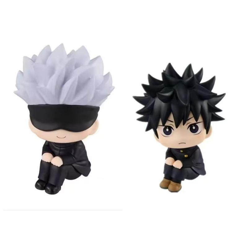 Набор чиби-фигурок Jujutsu Kaisen Сатору Годзё Юдзи Итадори Украшение для автомобиля Топпер для торта Декор Аниме Коллекционный Подвижная Артикулированная Масштаб Детализированный