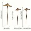 Long Stem Iron Mushroom Decor Set Rustic Garden Ornaments for Outdoor Yard
