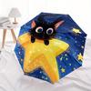 1pc Star Cat Automatic Open 8-Rib Windproof Umbrella, Travel & Commuting, Suitable for All Seasons, Lightweight Portable,026