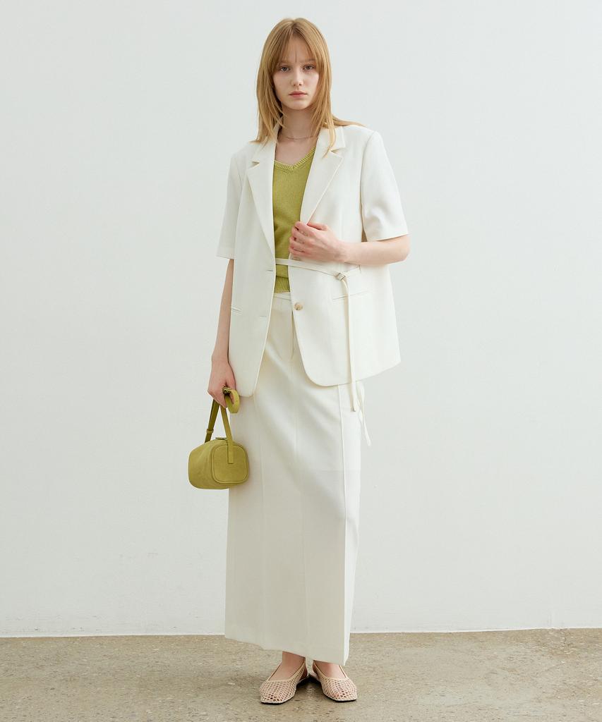 Artid Linen Belted Maxi Skirt_Ivory