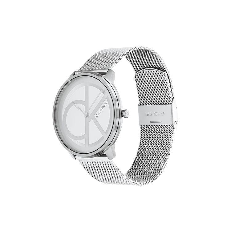 Calvin Klein Quartz Watch Stainless Steel Strap Silver Dial Fashion Minimalist Classic Milanese Weave Strap Men watches 25200027